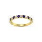 Anniversary Sapphire Diamond Wedding Band Claw Setting In 18K Yellow Gold 