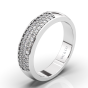 Anniversary Thick Diamond Wedding Band Pave Setting In 18K White Gold 