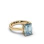 4.5CT Santa Maria Natural Aquamarine Ring Emerald Cut Set in 18K White Gold