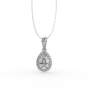 Pear Shape Halo Diamond Pendant Pave Setting In 18K White Gold