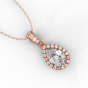 Halo Style Pear Shape Diamond Pendant Pave Setting In 18K Rose Gold