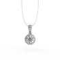 Halo Diamond Pendant Round Cut Pave Setting In 18K White Gold