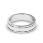 Shiny Inlay Mens Wedding Ring in 9K White Gold 