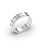 Shiny Inlay Mens Wedding Ring in 9K White Gold 