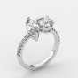 You and Me Toi Et Moi Diamond Engagement Ring Pave Setting Side Stone In 18K White Gold 