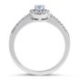Halo Diamond Engagement Ring in 18 Karat White Gold - Custom engagement rings