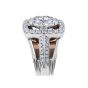 two Tone Vintage Square Halo Diamond Ring - Wedding Rings