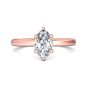 Marquise Cut Solitaire 6 claw setting Diamond Engagement Ring In a Plain Band -18K Rose