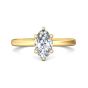 Marquise Cut Solitaire 6 claw setting Diamond Engagement Ring In a Plain Band -18K Yellow