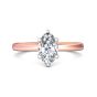 Marquise Cut Solitaire 6 claw setting Diamond Engagement Ring In a Plain Band -18K Rose