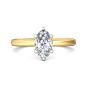 Marquise Cut Solitaire 6 claw setting Diamond Engagement Ring In a Plain Band -18K Yellow