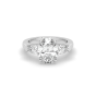 2.00CT Lab Grown Diamonds Oval Cut Centre Pear Shape Cut Side Stone Claw Setting -18K White