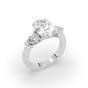 2.00CT Lab Grown Diamonds Oval Cut Centre Pear Shape Cut Side Stone Claw Setting -18K White