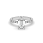 2.00CT Emerald Cut Hidden Halo Pave Setting Diamond Engagement Ring -18K White