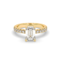 2.00CT Emerald Cut Hidden Halo Pave Setting Diamond Engagement Ring -18K Yellow