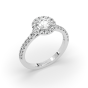 Halo Diamond Engagement Ring Pave Setting 0.50CT In 18 Karat White Gold