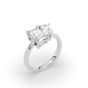 3.00CT Lab Grown Radiant Pear Cut Toi Et Moi Diamond Engagement Ring -18K White