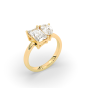 3.00CT Lab Grown Radiant Pear Cut Toi Et Moi Diamond Engagement Ring -18K Yellow