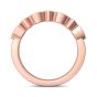 Milgrain Vintage Marquise and Dot Bezel And Share Prong Setting Round Cut Diamond Wedding Rind In 18K Rose Gold