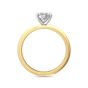 Oval Cut Solitaire Diamond Engagement Ring 4 Claw Setting In a Knife Edge Plain Band -18K Yellow