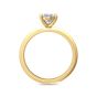 Oval Cut Solitaire Diamond Engagement Ring 4 Claw Setting In a Knife Edge Plain Band -18K Yellow