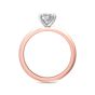 Oval Cut Solitaire Diamond Engagement Ring 4 Claw Setting In a Knife Edge Plain Band -18K Rose