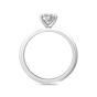 Oval Cut Solitaire Diamond Engagement Ring 4 Claw Setting In a Knife Edge Plain Band -Platinum