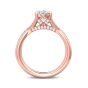 Oval Cut Cross over Double Band Pave Setting Diamond Engagement Ring 4 Claw Setting-18K Rose