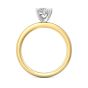 Oval Shape Cut Solitaire Diamond Engagement Ring 5 Claw Setting In a Plain Half Round Shape Band-18K Yellow