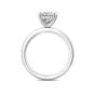 Oval Cut Solitaire Hidden Halo Diamond Engagement Four Prong Setting Ring In 18K White Gold 