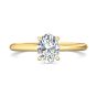 Hidden Halo Styles Diamond Engagement Ring Oval Cut Four Claw In 18K Yellow Gold