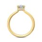 Hidden Halo Styles Diamond Engagement Ring Oval Cut Four Claw In 18K Yellow Gold