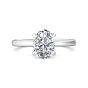 Oval Cut Solitaire Hidden Halo Diamond Engagement Four Prong Setting Ring In 18K White Gold 