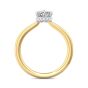  Oval Two-Tone Hidden Halo Diamond Engagement Ring 4 Claw Setting In 18K White And Yellow Gold 