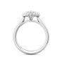 Claw Set Oval Cut Diamond Halo Engagement Ring with Plain Band -Platinum