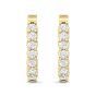 Hoop Diamond Earrings Oval Shape Share Prong In And Out Setting In 18K Yellow Gold 