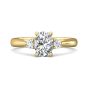 Trilogy Oval Cut Centre Stone Diamond Engagement Ring Side Stones Round Cut 3 Claw Setting-18K Yellow