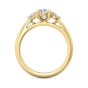 Trilogy Oval Cut Centre Stone Diamond Engagement Ring Side Stones Round Cut 3 Claw Setting-18K Yellow