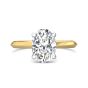 Oval Cut Diamond Solitaire Engagement Ring 4 Claw Setting In Two Tone Yellow And White Gold