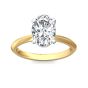 Oval Cut Diamond Solitaire Engagement Ring 4 Claw Setting In Two Tone Yellow And White Gold