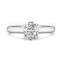 Cathedral Diamond Solitaire Engagement Ring 4 Claw Setting In a Plain band -Platinum