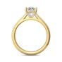 Cathedral Diamond Solitaire Engagement Ring 4 Claw Setting In a Plain band -18K Yellow