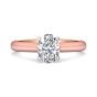 Cathedral Diamond Solitaire Engagement Ring 4 Claw Setting In a Plain band -18K Rose