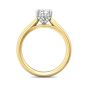 Cathedral Diamond Solitaire Engagement Ring 4 Claw Setting In a Plain band -18K Yellow