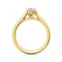 Oval Cut Solitaire Diamond Engagement Ring 4 Claw Setting In a Plain Band -18K Yellow