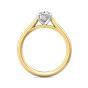 Oval Cut Solitaire Diamond Engagement Ring 4 Claw Setting In a Plain Band -18K Yellow