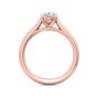 Oval Cut Solitaire Diamond Engagement Ring 4 Claw Setting In a Plain Band -18K Rose