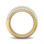 Seven Row Lab Grown Diamond Wedding Band Half Way Round Pave Setting In 18K Yellow Gold