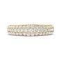 Wide Diamond Wedding Band 3 Row Pave Setting In 18K Yellow Gold 