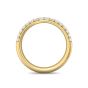 Wide Diamond Wedding Band 3 Row Pave Setting In 18K Yellow Gold 